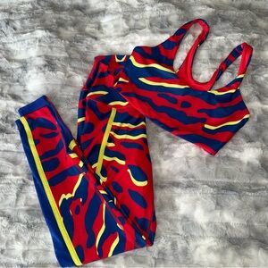 Zumba Fitness Red and Blue Activewear Set